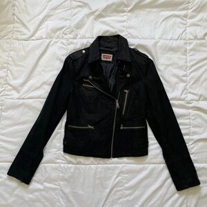 Levi’s Women’s Moto Jacket Genuine Suede Leather Black Medium